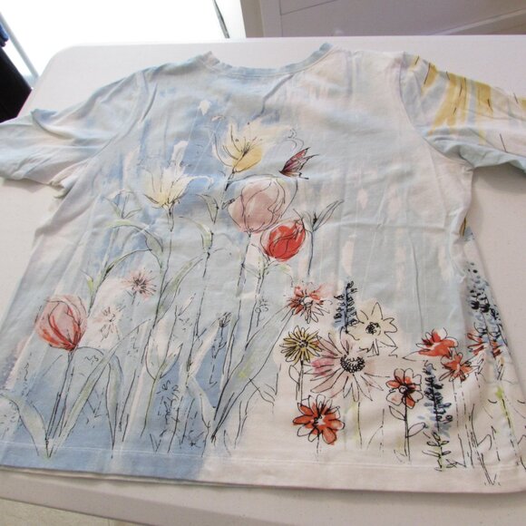 Chicos Rhinestone Butterfly Planet Earth Cotton Tee XL - Picture 7 of 16